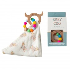 Hairy Coo Baby Coo Teething Set & Bib in Gift Box