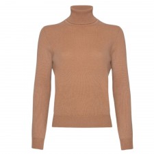 Lona Scott Ladies Roll Neck Cashmere Jumper in Camel