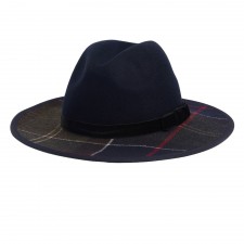 Barbour Ladies Thornhill Fedora Hat In Navy Classic UK M