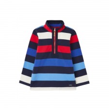 Joules Boys Dale Half Zip Sweatshirt in Blue Stripe - 11-12 Years