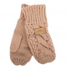 Aran Cable Mittens in Blush