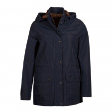 Barbour Ladies Drizzel Waterproof Jacket in Navy / Marigold UK 8