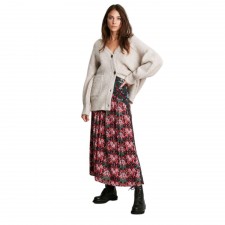 Joules Ladies Elle Pleated Skirt in Red Floral