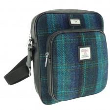 Harris Tweed 'Tay' Man Bag in Turquoise Check