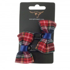 Pack of 2 Hair Clips in Blue Tartan