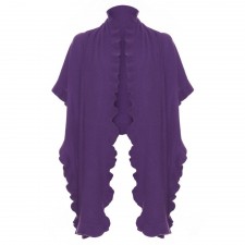 Lona Scott Cashmere Purple Frilly Cashmere Stole