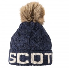 Aran Diamond Cable Scotland Hat in Navy