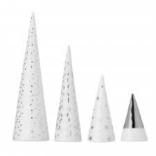 Rader Gifts Small Winter Forest Porcelain Tree Decorations Set of 4