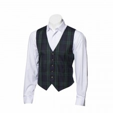 Mens Black Watch Tartan Waistcoat