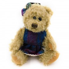 Harris Tweed Teddy Bear with Multi Coloured Check Dress