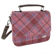 Harris Tweed 'Thurso' Square Bag in Pink Check Tartan