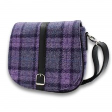 Harris Tweed 'Beauly' Shoulder Bag - Bold Purple Check