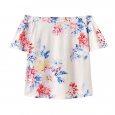 Joules Ladies Cream & White Stripe Oona Off-Shoulder Top UK 8