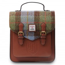 Islander Calton Backpack with Harris Tweed in Chestnut & Blue Tartan