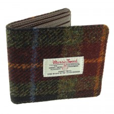 Harris Tweed Mull Tartan Wallet in Rust Check
