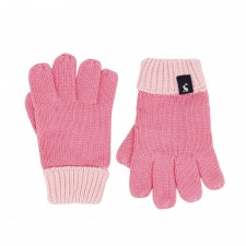 Joules Girls Hedly Colour Block Gloves In Pink