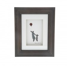 "Big and Little" Sharon Nowlan Framed Pebble Art Picture 20cm x 25cm