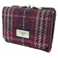 Harris Tweed Unst Small Purse in Purple Check