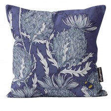 Gillian Kyle Flower of Scotland Thistle Cushion in Indigo