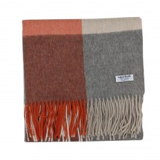 Lona Scott 100% Cashmere Stole in Amber Silver Block