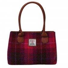 Islander Lismore Tote Bag with Harris Tweed in Fuchsia Tartan