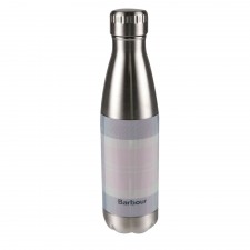 Barbour Pink And Grey Tartan Water Bottle 