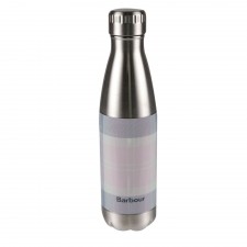 Barbour Pink And Grey Tartan Water Bottle