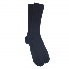 Gretna Green Mens Black Ribbed Cashmere Socks UK Size 8-10