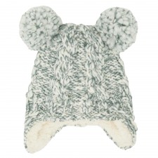 Aran Junior Borg Hat in Grey Mix