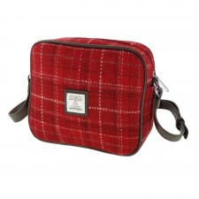 Harris Tweed 'Almond' Mini Bag in Red Check