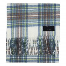 Gretna Green Muted Blue Stewart Tartan Cashmere Scarf