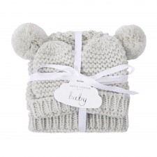Katie Loxton Grey Baby Hat And Mittens Set
