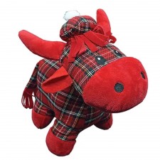 Red Tartan Highland Cow 18cm