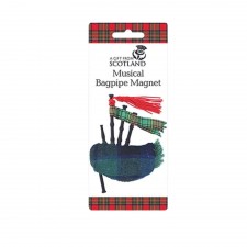 Green Tartan Musical Bagpipe Magnet