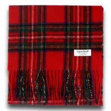 Lona Scott 100% Cashmere Scarf in Royal Stewart Tartan