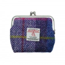 Harris Tweed 'Eigg' Small Clasp Purse in Muted Pink