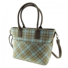 Abraham Moon 'Loxley' Large Tweed Tote Bag in Aqua Natural