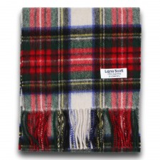 Lona Scott Childrens 100% Cashmere Scarf in Dress Stewart Tartan