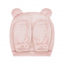Katie Loxton Pink Baby Hat and Mittens Set (Boxed)