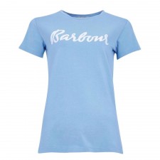 Barbour Ladies Rebecca Sky Blue T-Shirt UK 16