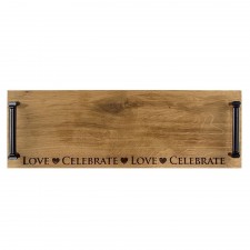 Scottish Made Oak Tray with Steel Handles