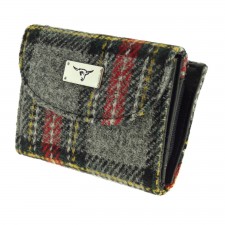 Harris Tweed 'Jura' Purse in Red And Grey Check