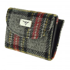 Harris Tweed 'Jura' Purse in Red And Grey Check 