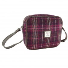 Harris Tweed 'Almond' Mini Bag in Purple Check