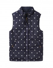 Joules Ladies Holbrook Reversible Gilet in Navy Spot UK 8