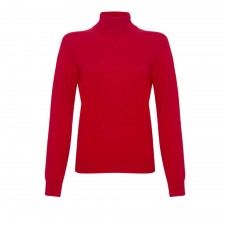 Lona Scott Ladies Roll Neck Cashmere Jumper in Red