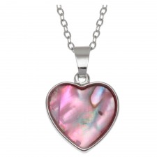 Tide Jewellery Pink Paua Shell Heart Necklace