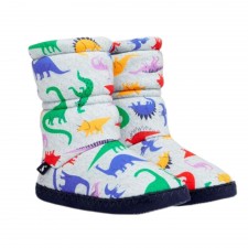 Joules Kids Padabout Slipper Socks in Grey Dino
