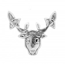 Art Pewter Celtic Interlace Stag Brooch