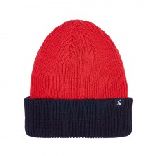 Joules Boys Hedley Knitted Beanie Hat In Red - 3-7 Years
